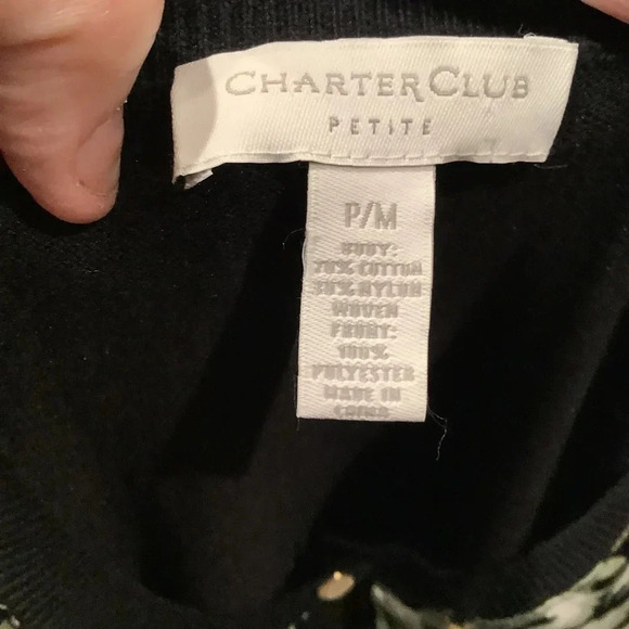 #324 Amazing Charter club Mixed Fabric Floral Cardigan Size Medium. - Picture 5 of 6